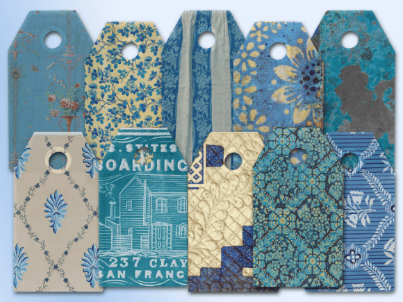Download Vintage Blue Tags - Junk Journal Tags - Vintage Collection