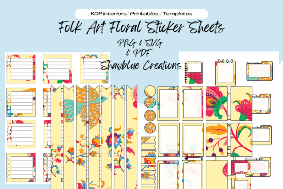 Download Floral Folk Art Planner Sticker Sheets - Premium Resources