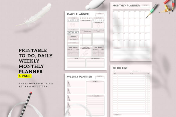 Download Daily Weekly Monthly Printable Planner - Monthly printable planner Collection