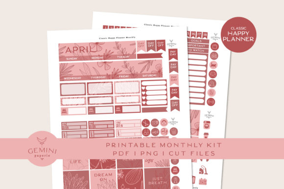 Download Monthly Printable Planner Sticker Kit - Premium Resources