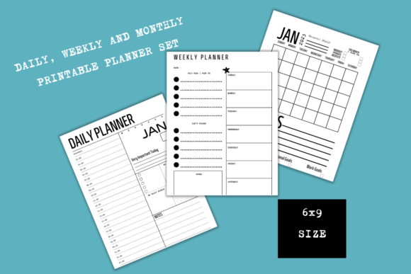 Download Daily, Weekly, Monthly Printable Planner - Monthly printable planner Collection
