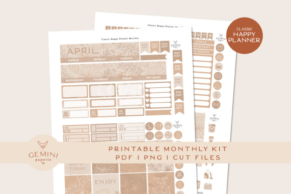 Download Monthly Printable Planner Sticker Kit - Premium Resources