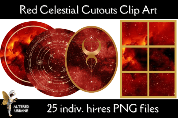 Download 25 Red Celestial Cutouts Clip Art - Cutouts Collection