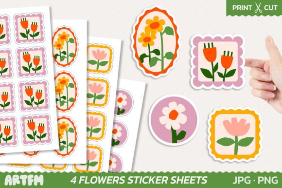 Download Vintage Flowers Sticker Sheets - Premium Resources